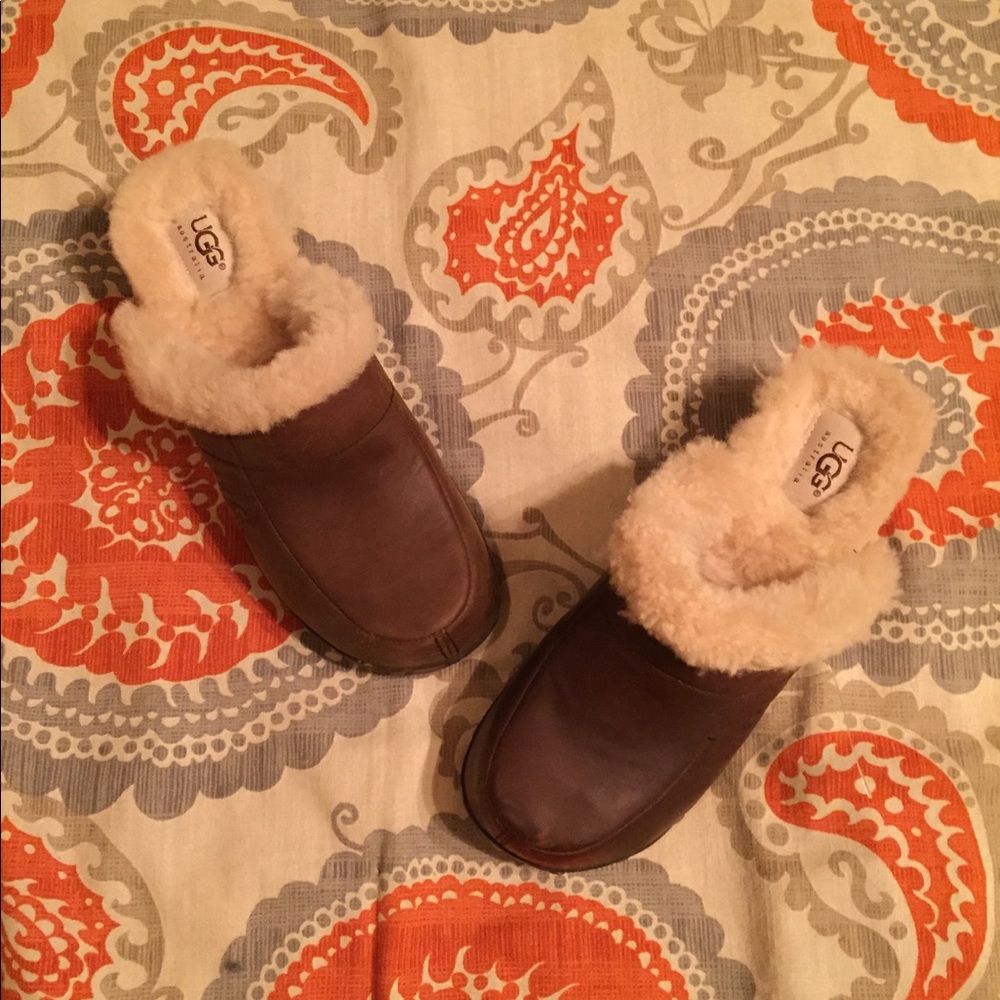 Ugg slip on leather clogs